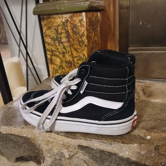 VANS Sk8-Hi Black & White Shoes - Y 13 - Picture 5 of 7